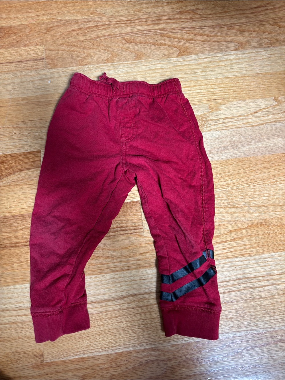 Tea Collection Burgundy Joggers with Black Side Stripes